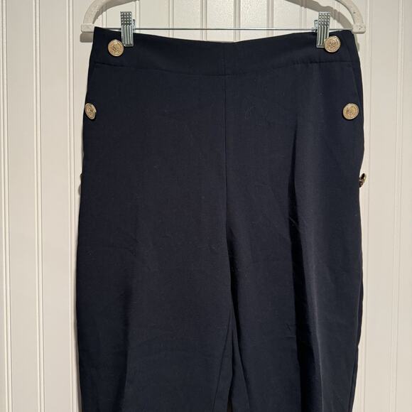 Zara Navy Blue Sailor Pants Pull On NEW Size Large - Picture 2 of 8